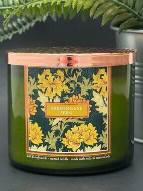 BBW Greenhouse Fern Bath & Body Works 3 Wick Candle
